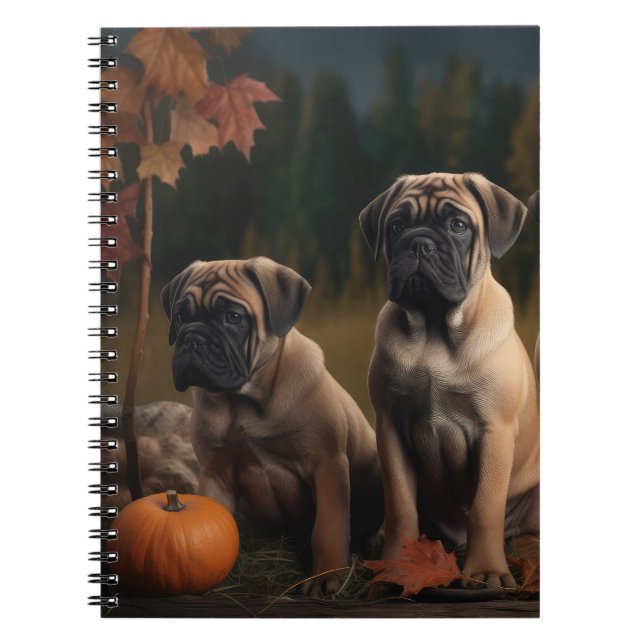 Pumpkin för kulmastiff-uppy-höstdesljus anteckningsbok (Framsidan)