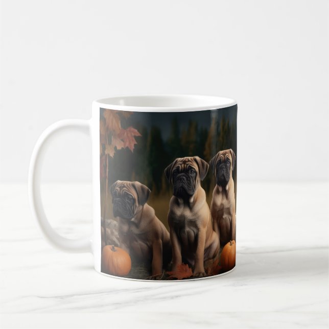 Pumpkin för kulmastiff-uppy-höstdesljus kaffemugg (Vänster)