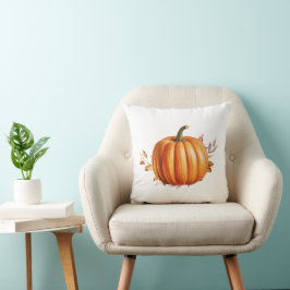 Pumpkin för Modern Blommigt Fall Kudde