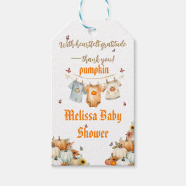 Pumpkin för Orangen Redigerbara höstBarnkläder Presentetikett