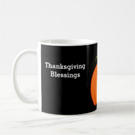 Pumpkin för Orangen thanksgiving Blessings Kaffemugg