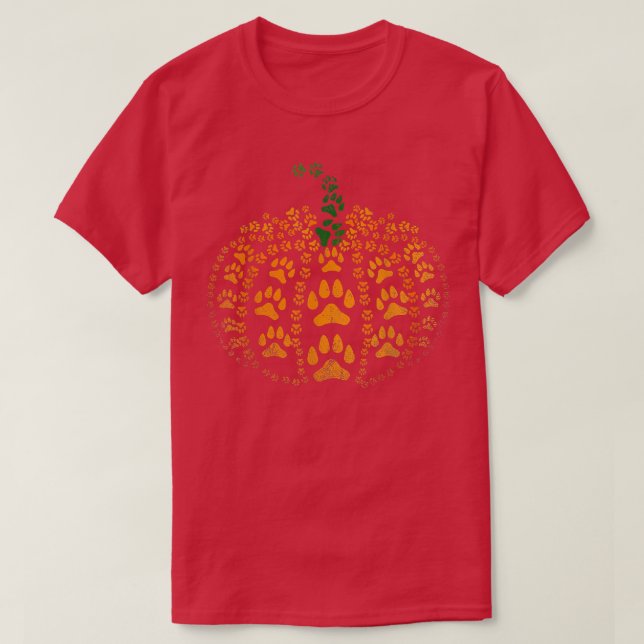 Pumpkin för Pet Paw-utskrift T Shirt (Design framsida)