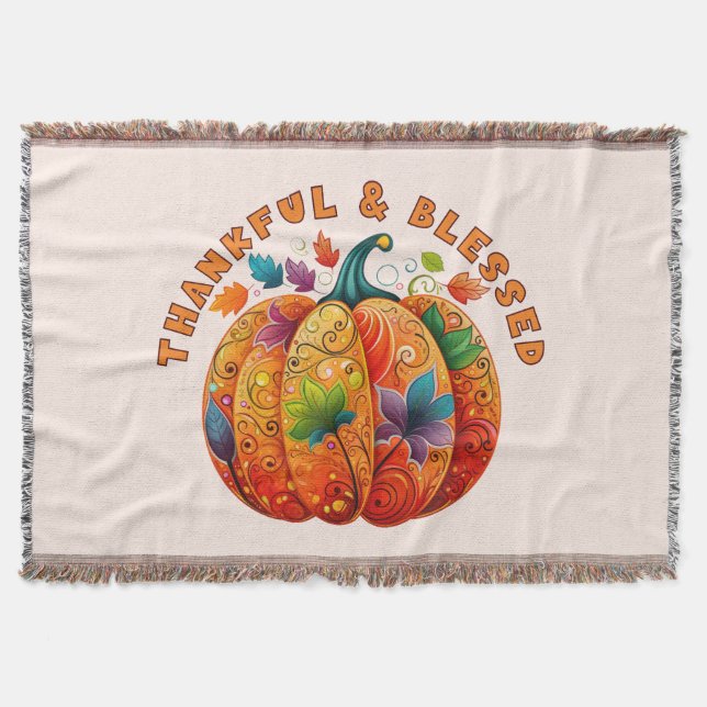 Pumpkin för Tack och välsignad höst Filt (Framsidan)