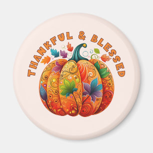 Pumpkin för Tack och välsignad höst Magnet