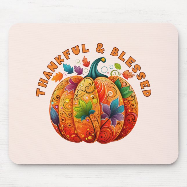 Pumpkin för Tack och välsignad höst Musmatta (Framsidan)