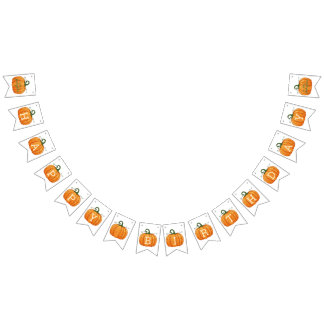 Pumpkin för Watercolor Fall Orange Vimplar