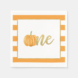 Pumpkin Första födelsedagen Napkin - Pojkens Ora Pappersservett