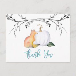Pumpkin & Fox för vykort för Tack