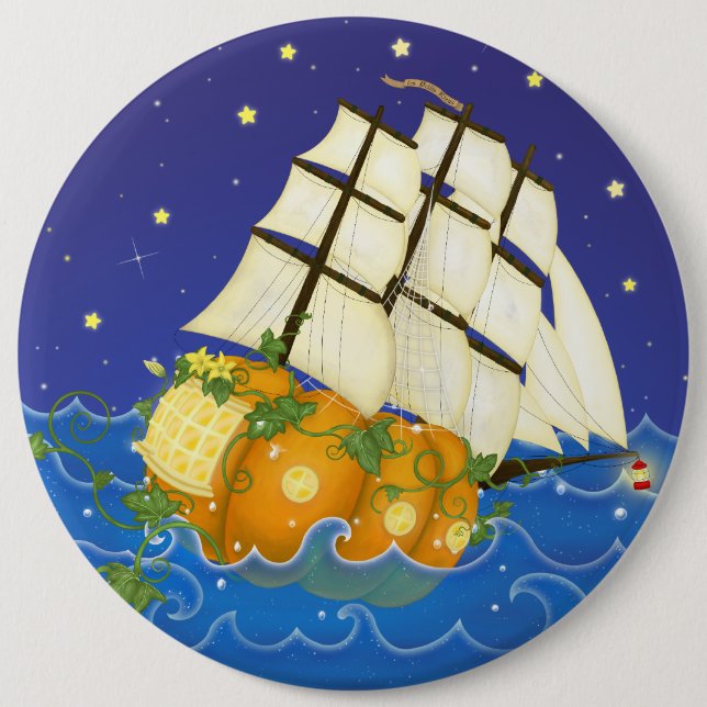 Pumpkin-Frakt i Sea Cinderella Nautical Fairytale Knapp (Framsida)