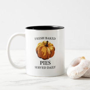 Pumpkin Fresh Baked Paj Art Två-Tonad Mugg