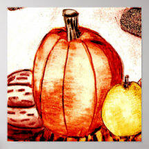 Pumpkin & Fruit Print