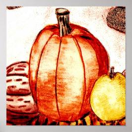 Pumpkin & Fruit Print Poster