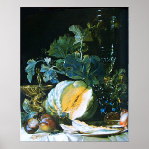 PUMPKIN, FRUKT OCH GLASSWARE POSTER