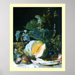 PUMPKIN, FRUKT OCH GLASSWARE POSTER