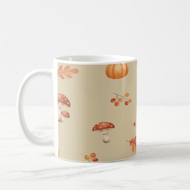 Pumpkin Garden Elegant Fall Design Kaffemugg (Vänster)