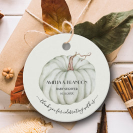 Pumpkin Gender Neutral Baby Shower Tack Gåvor Etiketter