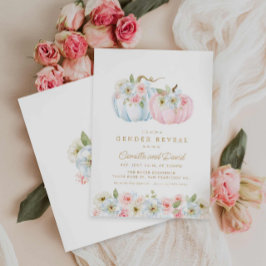 Pumpkin Gender Reveal Baby Shower-inbjudan för mis Inbjudningar