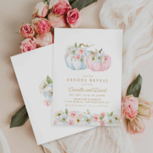 Pumpkin Gender Reveal Baby Shower-inbjudan för mis Inbjudningar