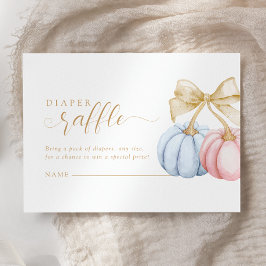 Pumpkin Gender Reveal Diaper Raffle Tilläggskort