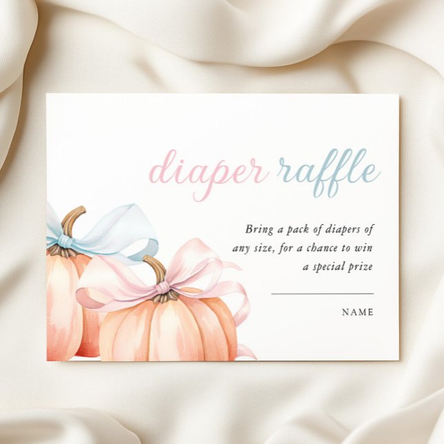 Pumpkin Gender Reveal Diaper Raffle Tilläggskort (Skapare uppladdad)