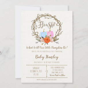 Pumpkin Gender Reveal-inbjudan Inbjudningar