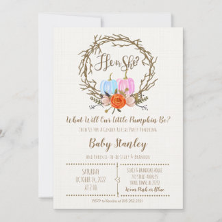 Pumpkin Gender Reveal-inbjudan Inbjudningar