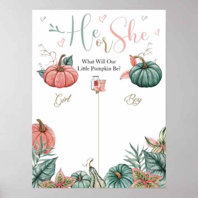 Pumpkin Gender Reveal-signering Poster (Framsidan)