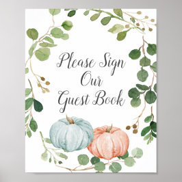 Pumpkin Gender Reveal (visa) Skriv under gästen Poster