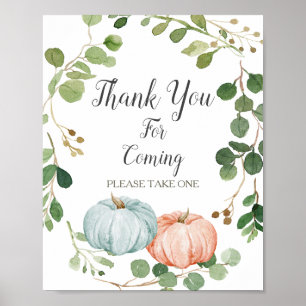 Pumpkin Gender Reveal (Visa) Tack för att du kom Poster