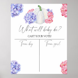 Pumpkin Gender visar Boy- eller Girl-diagram Poster