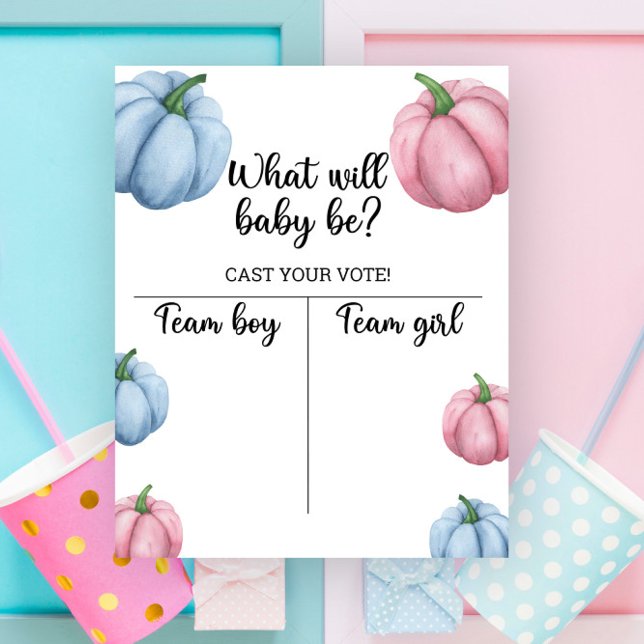Pumpkin Gender visar Boy- eller Girl-diagram Poster (Skapare uppladdad)