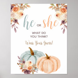 Pumpkin-Gender-visning Poster Bära Din gissning
