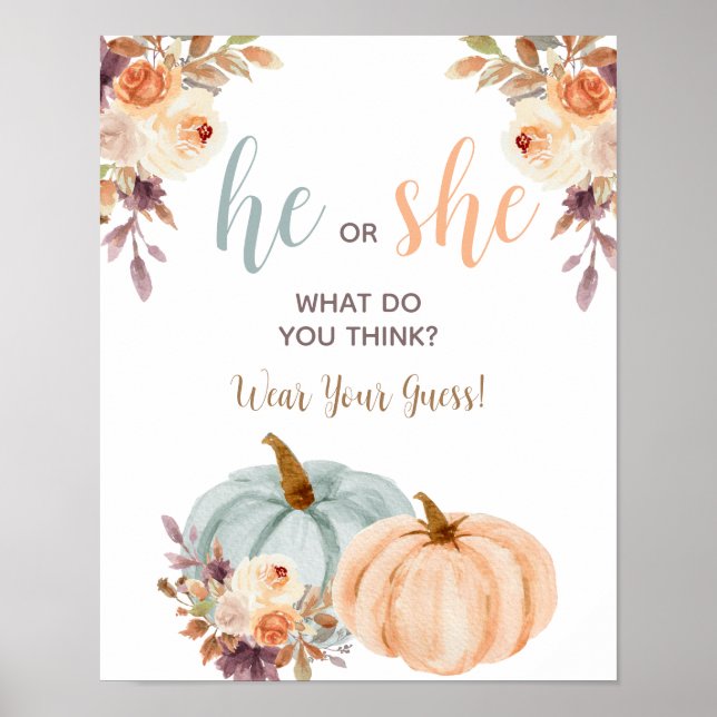 Pumpkin-Gender-visning Poster Bära Din gissning (Framsidan)