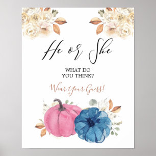 Pumpkin-Gender-visning Poster Bära Din gissning