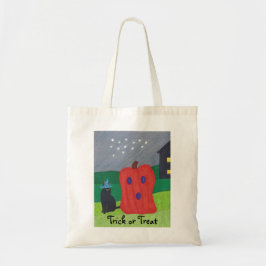 Pumpkin Ghost och Wizard Cat Halloween Bags Tygkasse