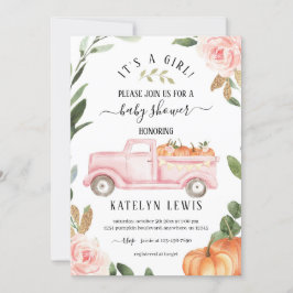 Pumpkin Girl Baby Shower-inbjudan Inbjudningar