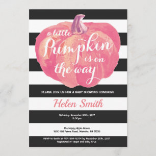 Pumpkin Girl Baby Shower-inbjudan Inbjudningar