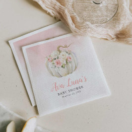 Pumpkin Girl Baby Shower Personlig Napkins Pappersservett