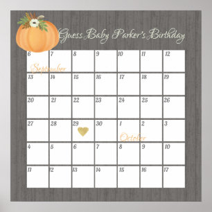 Pumpkin gissar Baby förfallodatum Poster