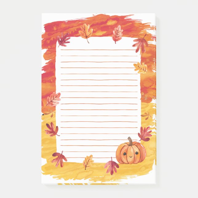 Pumpkin Glow & Falling Löv Post-it Block (Framsida)