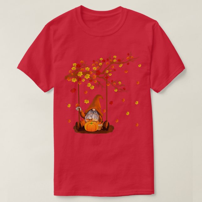Pumpkin Gnomes faller hösten Cute Halloween Thanks T Shirt (Design framsida)