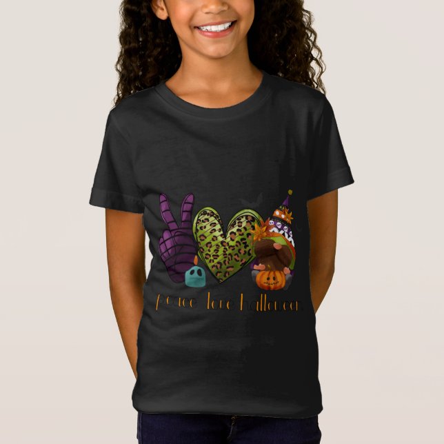 Pumpkin Gnomes faller hösten Cute Halloween Thanks T Shirt (Framsida)