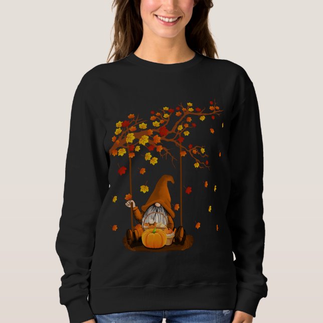 Pumpkin Gnomes faller hösten Cute Halloween Thanks T Shirt (Framsida)