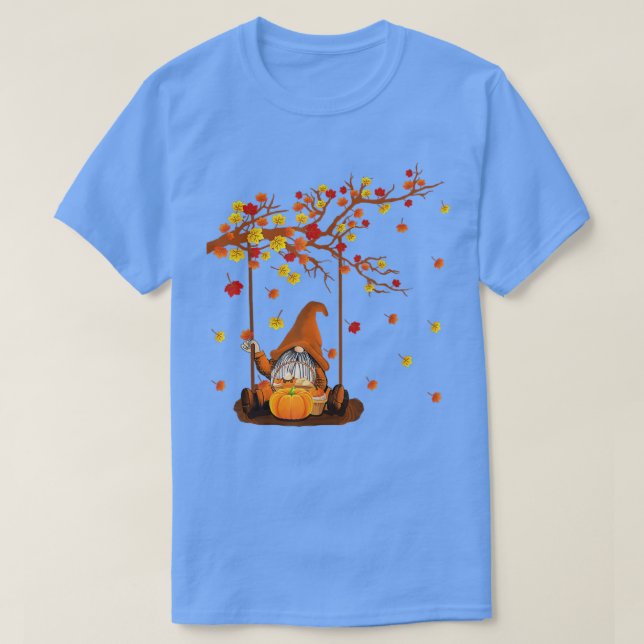 Pumpkin Gnomes faller hösten Cute Halloween Thanks T Shirt (Design framsida)