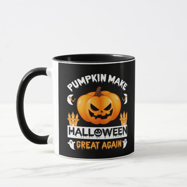 Pumpkin Gör Halloween Underbar igen Mugg (Vänster)