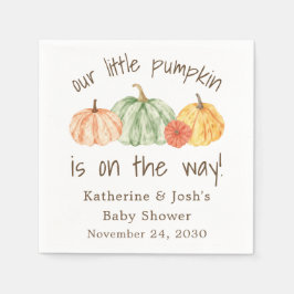 Pumpkin Gourd Autumn Baby Shower Pappersservett