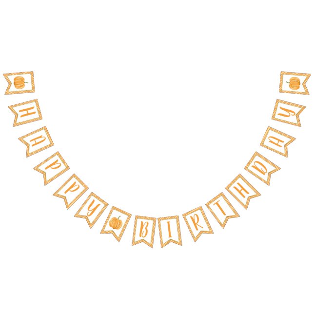 Pumpkin Grattis på födelsedagen Banner Boy - Orang Vimplar (Alla)