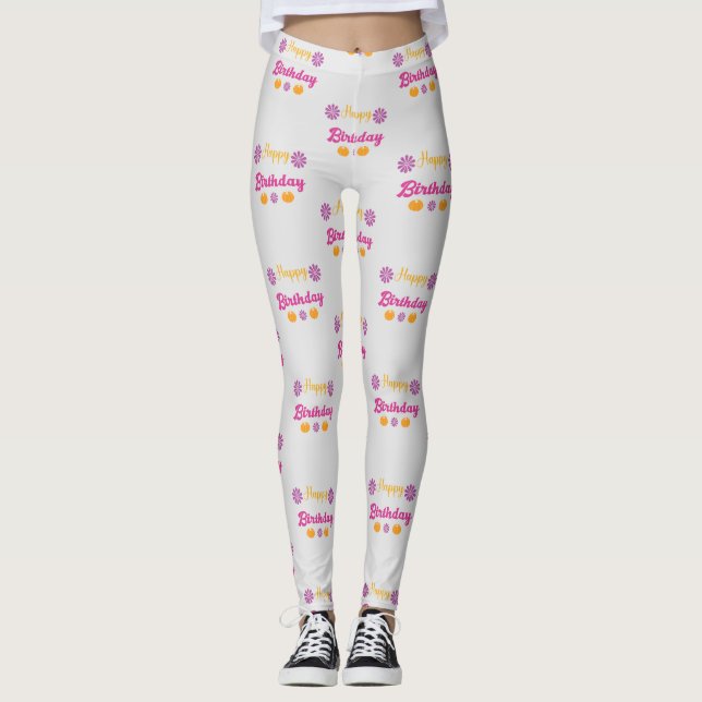 Pumpkin Grattis på födelsedagen Leggings (Framsida)