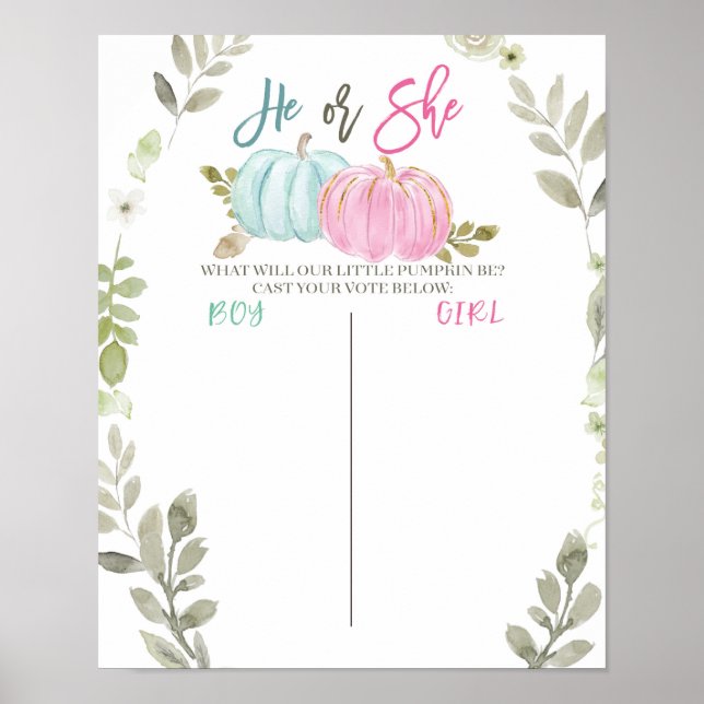 Pumpkin Greenery Voting Board Poster (Framsidan)