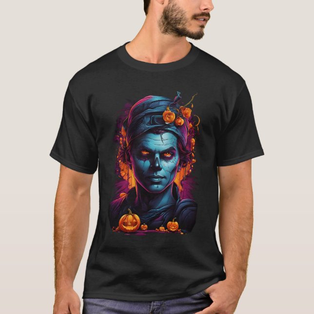 Pumpkin Guardian med Fiery Gaze T Shirt (Framsida)
